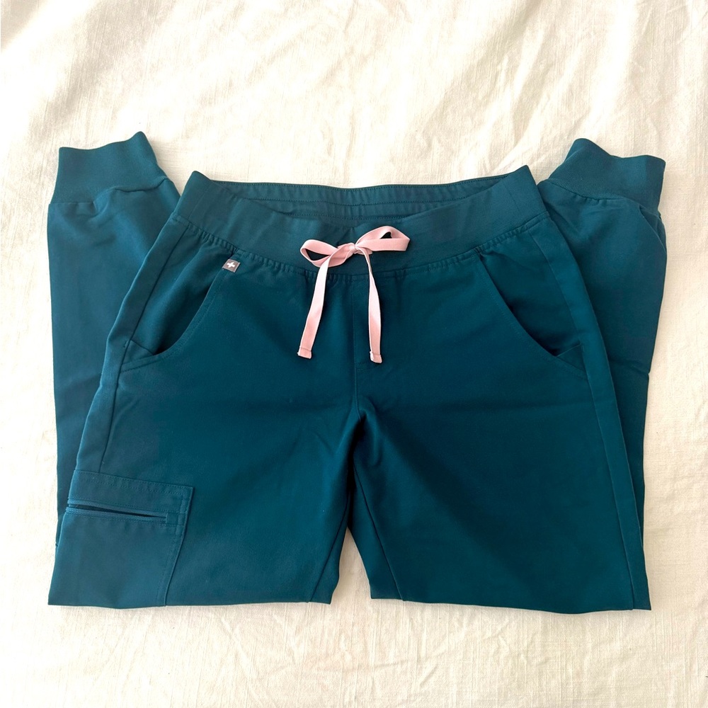 Figs Zamora Jogger Scrub Pants- Small Petite, Caribbean Blue